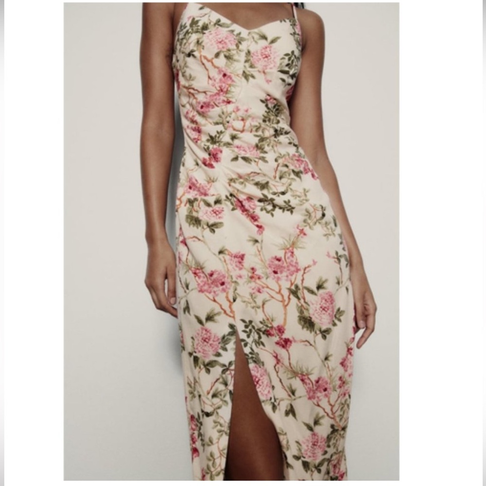 Zara Floral Dress NWT's sz M - Picture 2 of 10